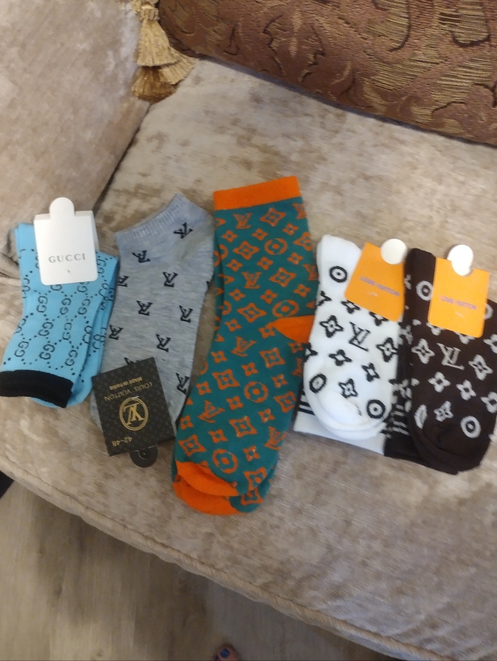 5 Pairs of Monogram Initial Socks